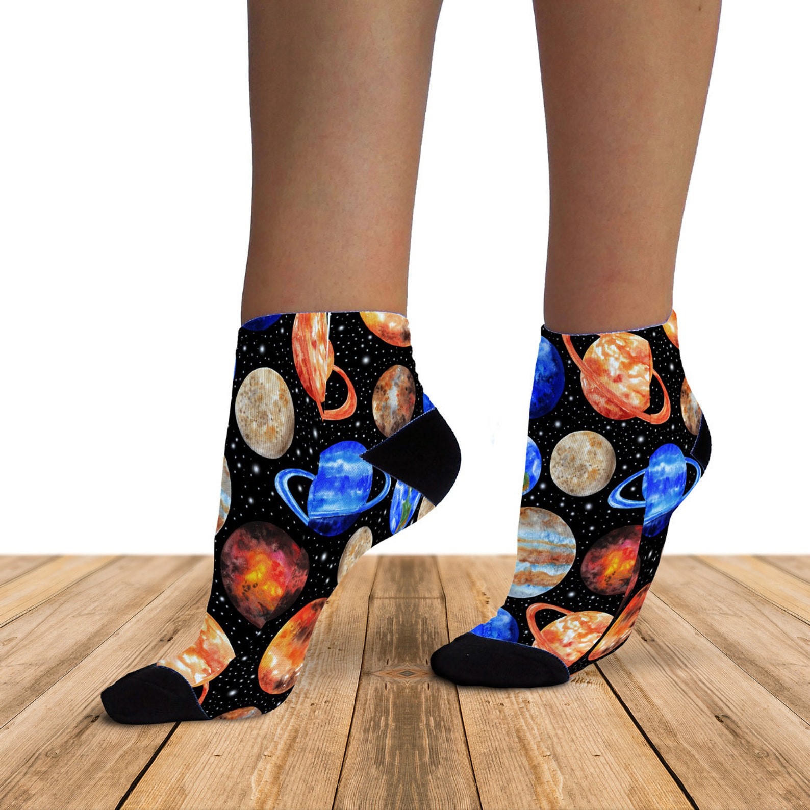 Funny KneeHigh Socks Space Design Unisex Full Printed Socks Etsy