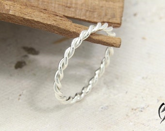 Ring silver 925/-, delicate cord ring