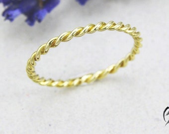 Ring Gold 585/-, zarter Kordelring