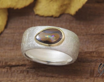 Ring Silber 925/- mit Opal, Handarbeit