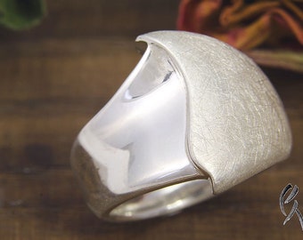 Ring Silber 925/-,  "Wave"