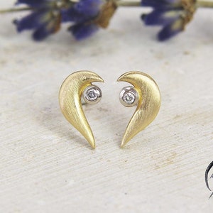 Small stud earrings in gold 750/- with brilliant