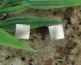 Boucles d’oreilles argent 925 /-, mini carré Matt tag beat