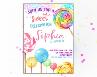 candy invitation etsy