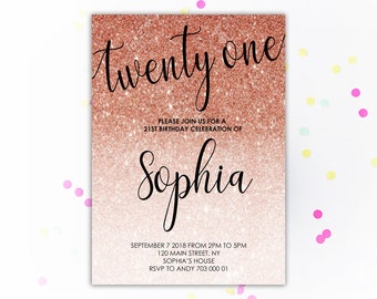 21st birthday invitations etsy