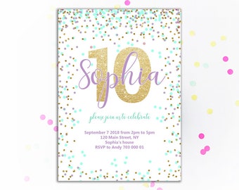girl birthday invite etsy
