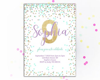 girl birthday invite etsy