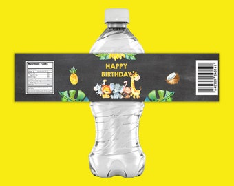 Safari Animals water bottle labels Jungle Animals Birthday Party Party Animals Birthday Water label Printable ZOO Party Labels Wrappers DIY