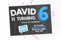 6th Birthday Invitation Boy Sixth Birthday Invitation Chalkboard Birthday Invite Number 6 Six Blue Birthday Party Printable invites Kids product logo