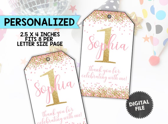 Gift Tag - Pink Confetti Birthday Gift Tag - Pink Confetti Birthday