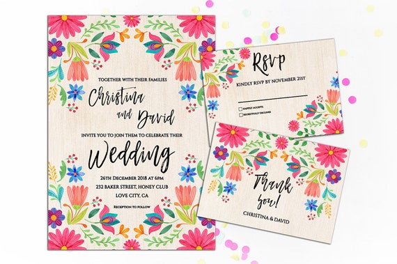 Colorida boda mexicana invitación boda invitación invitación - Etsy España Colorida boda mexicana invitación boda invitación invitación - Etsy España