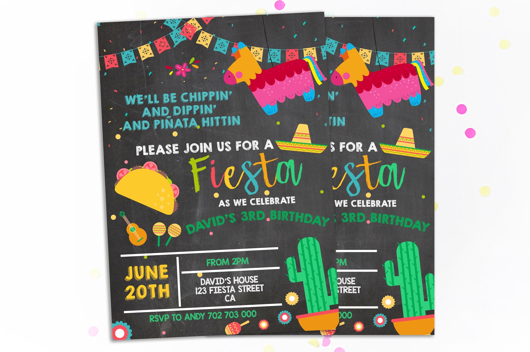 Fiesta Invitation Fiesta Birthday Invitation Fiesta Party Etsy