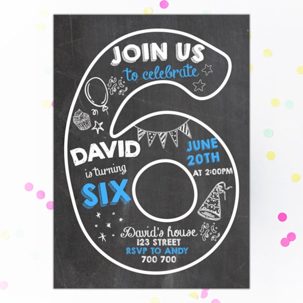 Sixth Birthday Invitation Boy - Etsy