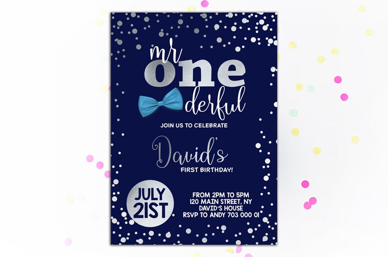 Mr Onederful Birthday Invitation Onederful Birthday Invite Etsy