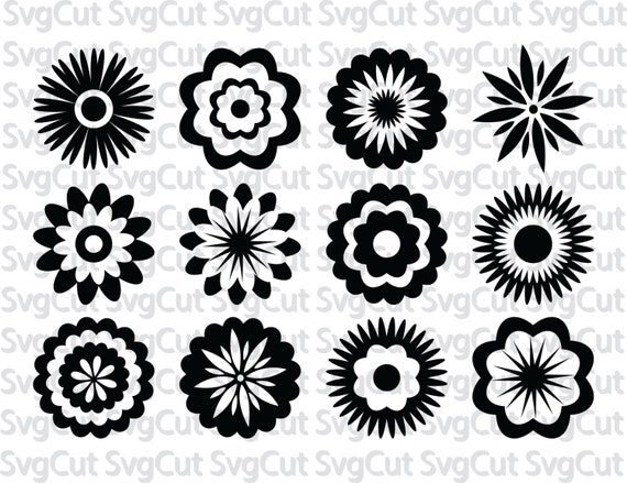 Download Flower Circle Monogram Frames Instant Download Cut File ...