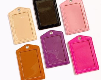 ID Card Holder | Vinyl | New & Improved! | Faux leather card holder for work, school, corporate, classroom