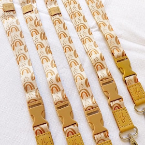 Deluxe-Stoff-Lanyard | Neutrale Regenbogen | Lehrer-Trainer-Arbeitsplatz-Lanyard | Der Ausweishalter ist ein tolles Geschenk für Lehrer, Mutter, ihn