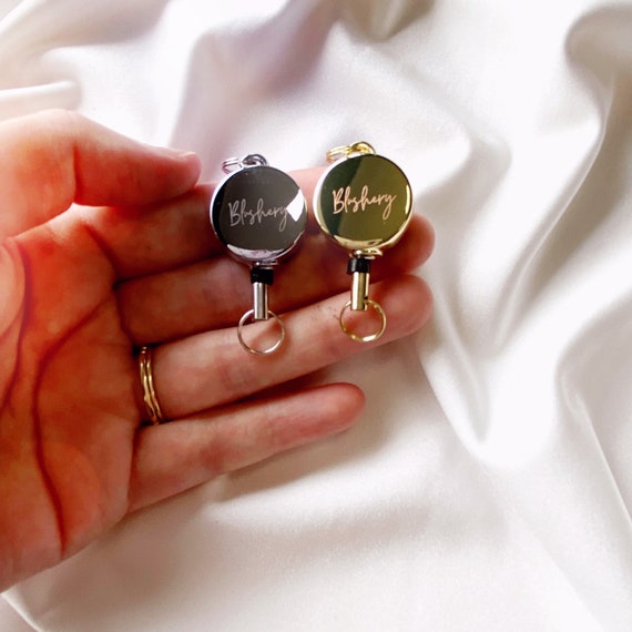 Retractable Reel | Add-On to lanyard, keychain, bag or backpack | Perfect for ID cards, swipe cards and other holders and keys
