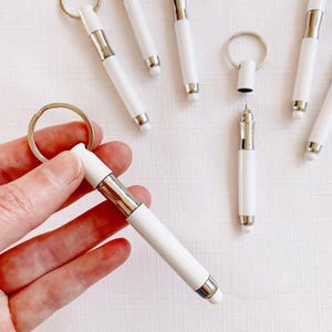 Mini Ballpoint Pen & Stylus | Clip on Keyring | Lanyard Extras For Teacher Classroom
