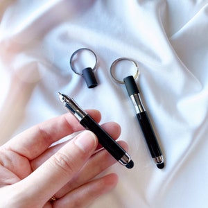 Mini Ballpoint Pen & Stylus | Clip on Keyring | Lanyard Extras For Teacher Classroom