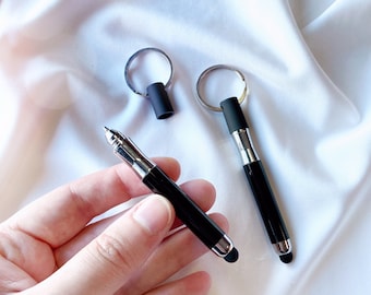 Mini Ballpoint Pen & Stylus | Clip on Keyring | Lanyard Extras For Teacher Classroom