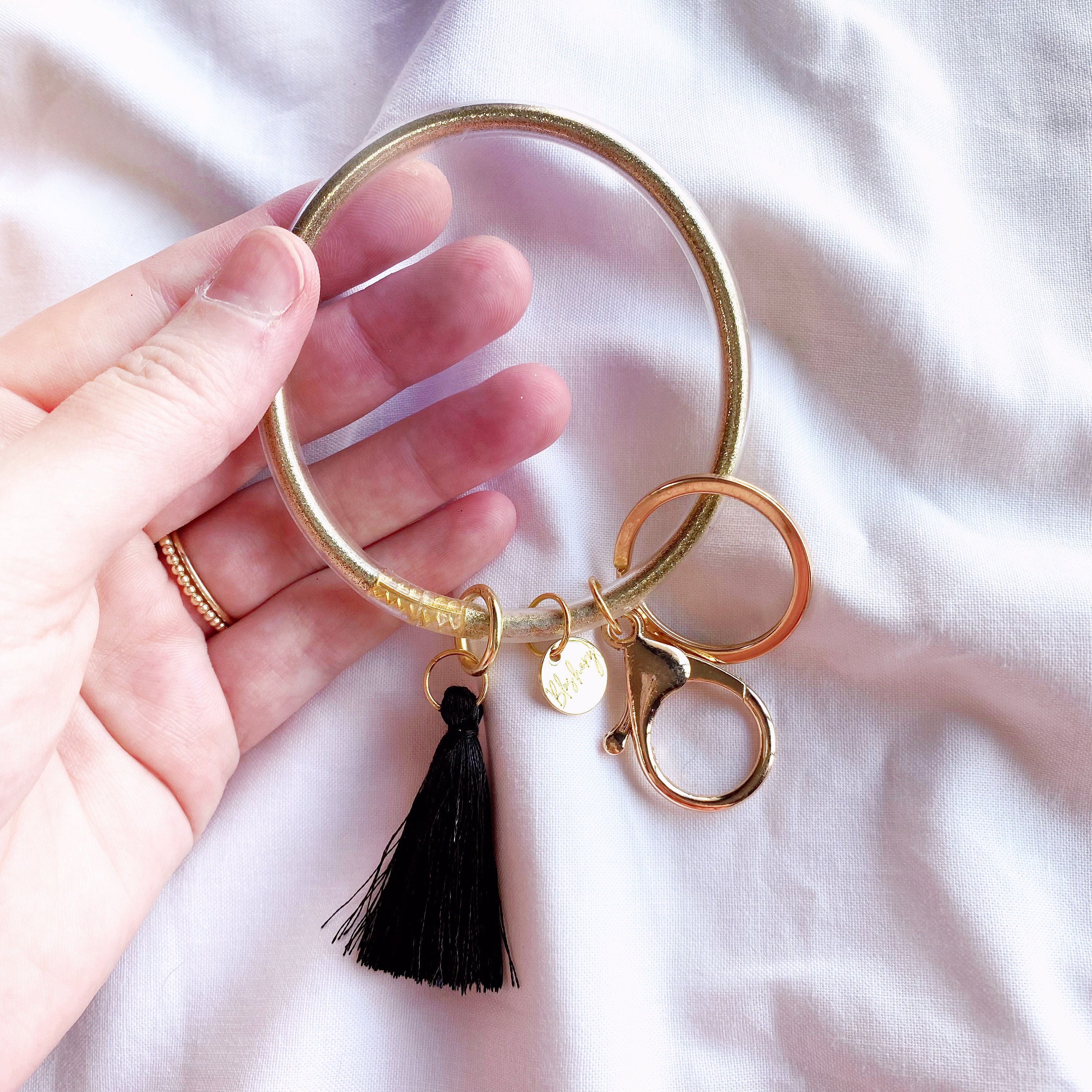 Bangle Keychain Gold O ring Bracelet Keyring Key Holder Keychain With Tassel Etsy Australia
