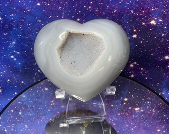 Druzy Agate Geode Heart