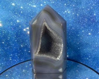 5.5" Druzy Agate Point Pillar
