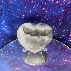 Polished Druzy Agate Heart