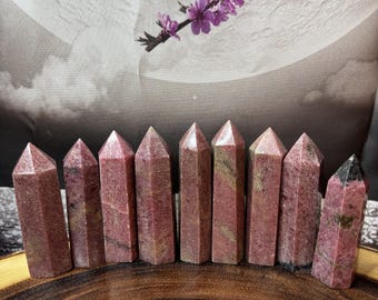 Rhodonite Crystal Towers: Heart Chakra Healing Stones