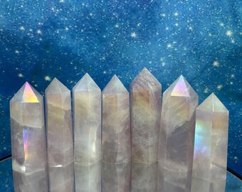 Angel Aura Rose Quartz Towers