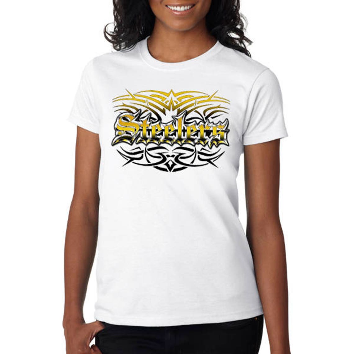 Steelers Tattoo T-shirt, Tank or Sleeveless White M L XL 2X 3X 4X 5X ...