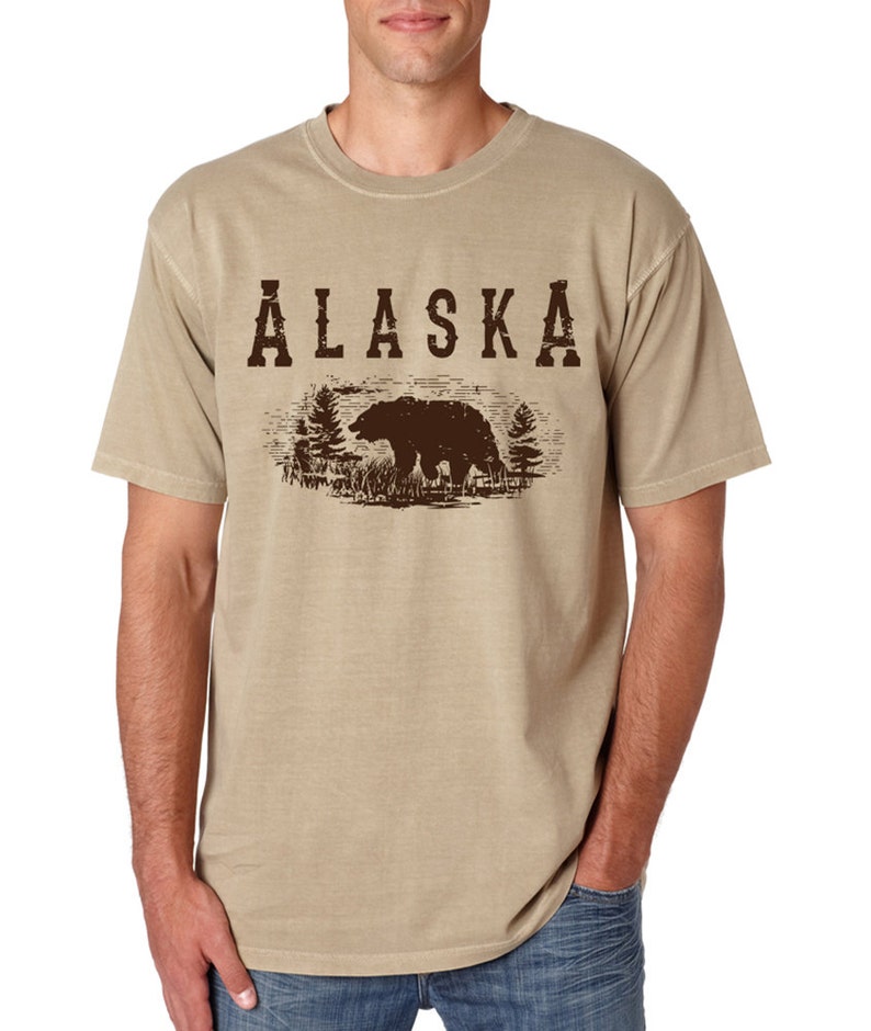 Alaska Grizzly Bear T-shirt M L XL 2X 3X Blue Brown Beige - Etsy