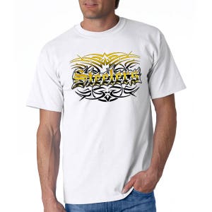 Steelers Tattoo T-shirt, Tank or Sleeveless White M L XL 2X 3X 4X 5X ...