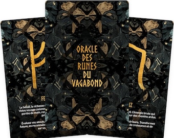 Orakel des Runes du Vagabond - Jeu De Cartes Runiques - Exploration Intime Des Mystères - Outil De Méditation Et De Réflexion