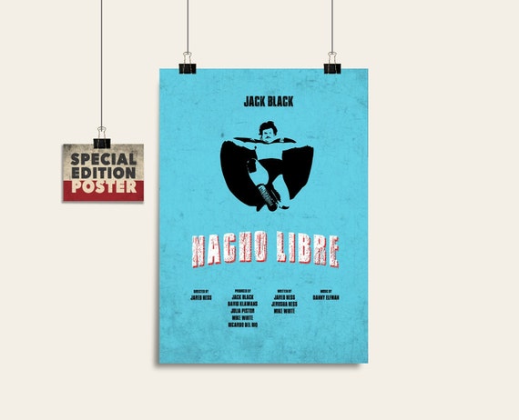 Nacho Libre Cine Arte Cine De Arte Imprimible Imprimir Pared Etsy