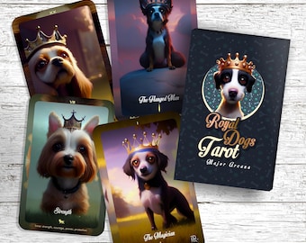 Tarot de los Perros Reales - 22 Arcanos Mayores - 22 Ilustraciones de Perros Reales - Perspectivas - Cartas del Tarot - Baraja de Tarot - Herramientas de Adivinación - Amantes de los Perros