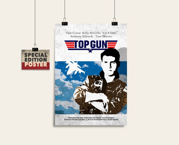 TOP GUN 1986 MOVIE POSTER Tom Cruise Film A3 A4 Fan Art Print Home Wall Decor