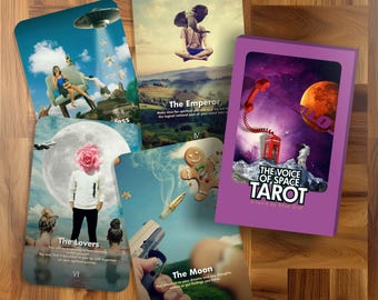 The Voice of Space Tarot - 22 Major Arcana - Divination tools - Collage Art Tarot - Tarot Deck - Collage tarot - Artist Deck