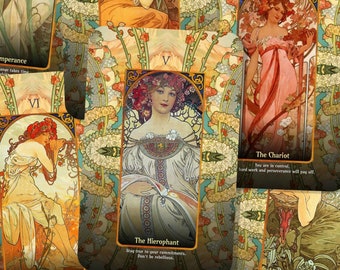 Art Nouveau Tarot - Major Arcana - English - German - Spanish