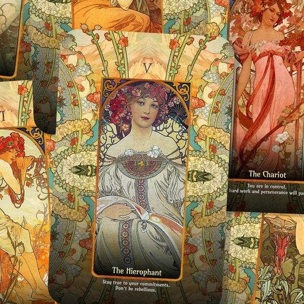 Art Nouveau Tarot - Major Arcana - English - German - Spanish