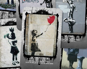 Banksy Tarot – Große Arkana – Deutsch – Englisch – Urbanes Tarotdeck mit Street Art für Divination, Intuition & moderne Spiritualität