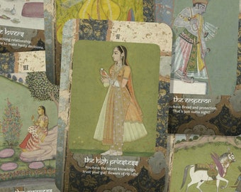 Ancient Indian Tarot - 22 Major Arcana - English - Spanish - Divination tools - Tarot Deck - Indian Art Tarot - Ancient India Tarot