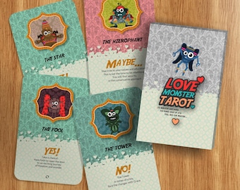 Tarot del Monstruo del Amor – Sí No – Arcanos Mayores – Inglés – Baraja encantadora para adivinación, lecturas y visión espiritual del amor
