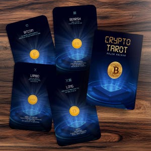 Cryptotarot – 22 grote arcana – Engels – tarotdeck met cryptovalutavoorwaarden voor waarzeggerij en inzicht