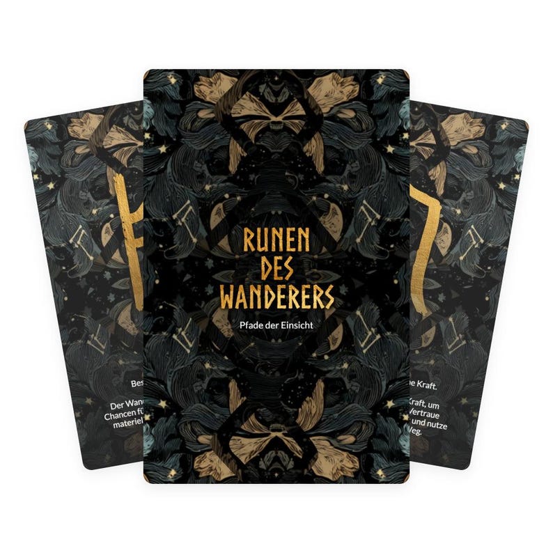 Runen des Wanderers: Pfade der Einsicht - 25-Karten-Deck - Spirituelle Reise - Persönliche Entwicklung - Selbstreflexion