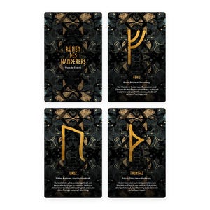 Runen des Wanderers: Pfade der Einsicht - 25-Karten-Deck - Spirituelle Reise - Persönliche Entwicklung - Selbstreflexion