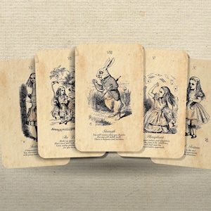 Tarot au pays des merveilles - Arcanes majeurs - Anglais - Cartes divinatoires enchanteresses pour la sagesse intérieure, la créativité et la magie du pays des merveilles