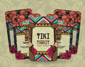 Tarot Tiki – Arcanos Mayores – Inglés – Baraja de Tarot Tropical para Adivinación, Vibra Isleña y Percepción Espiritual Inspirada en la Cultura Tiki