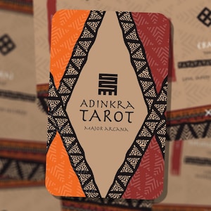 Tarocchi Adinkra – Tarocchi Africani – Arcani Maggiori – Inglese – Mazzo di Divinazione Illuminante con Ricchi Simboli Africani e Significato Spirituale